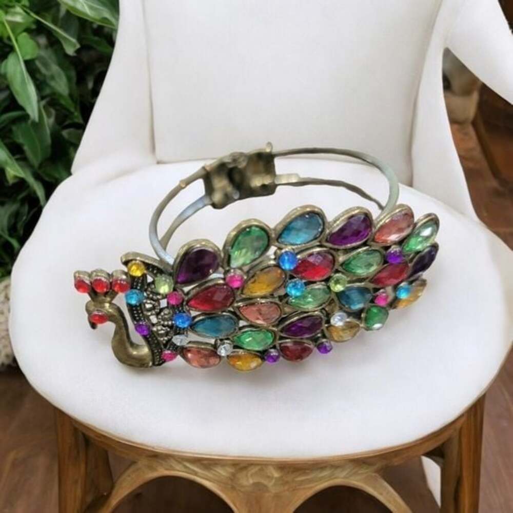 Stunning Peacock Gemstone Studded Bracelet
